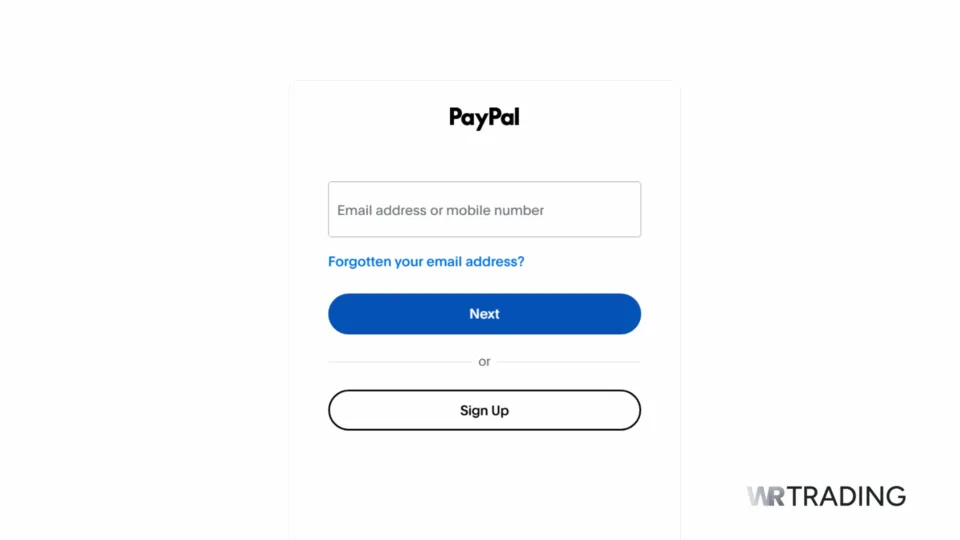 PayPal App Login Page