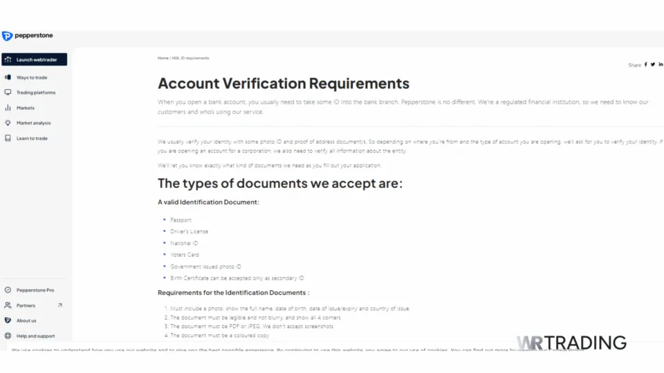 Pepperstone Account Verification Requirements