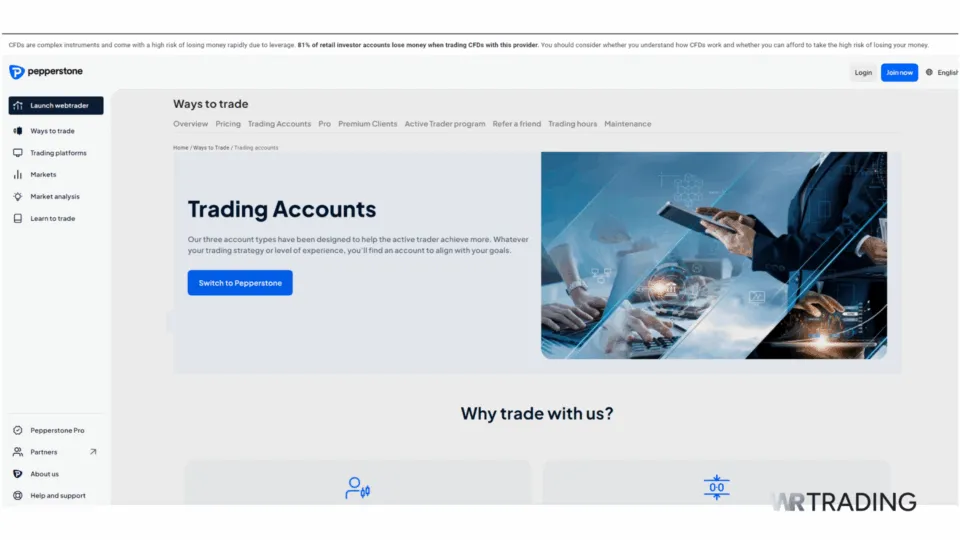 Pepperstone Forex Trading Account Types