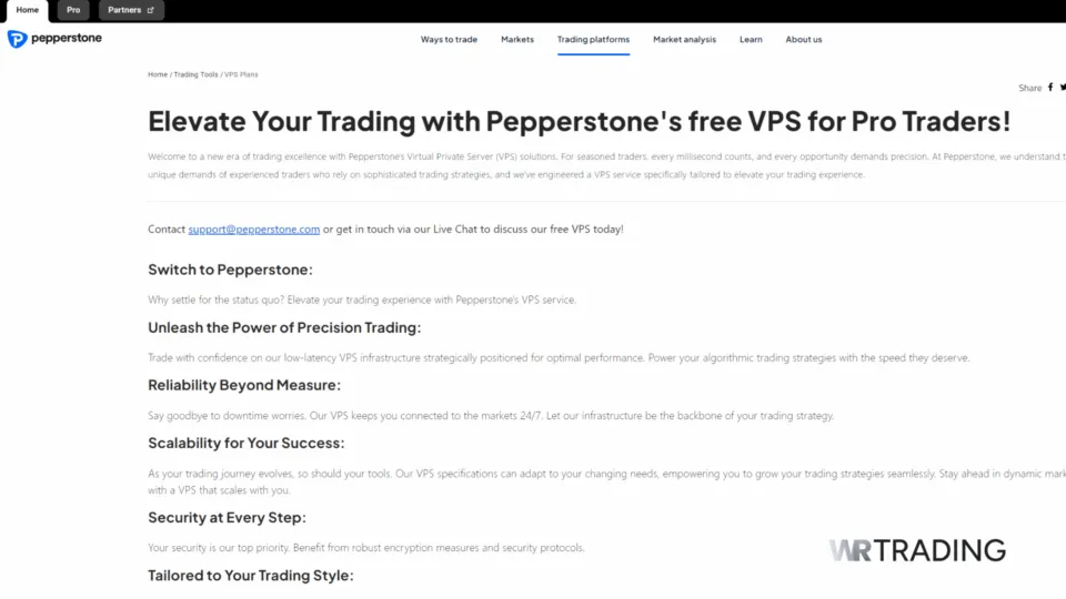 Pepperstone Free VPS Broker