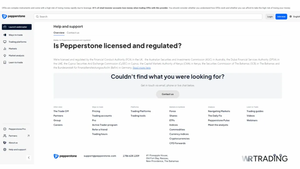 License and Regulation for Pepperstone