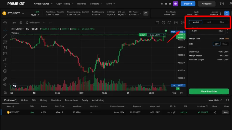 PrimeXTB - Order Types