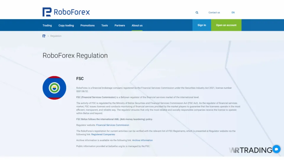 RoboForex FSC Regulations
