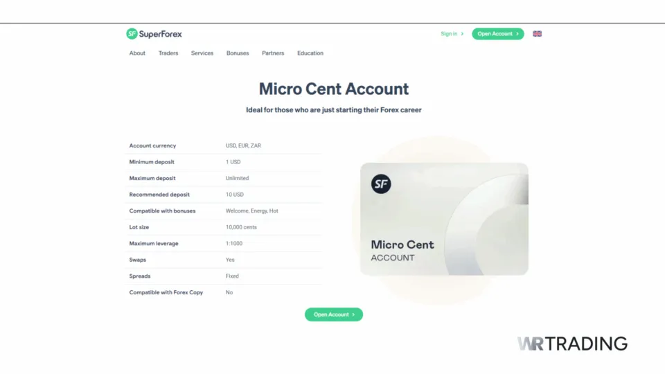 SuperForex Micro Account