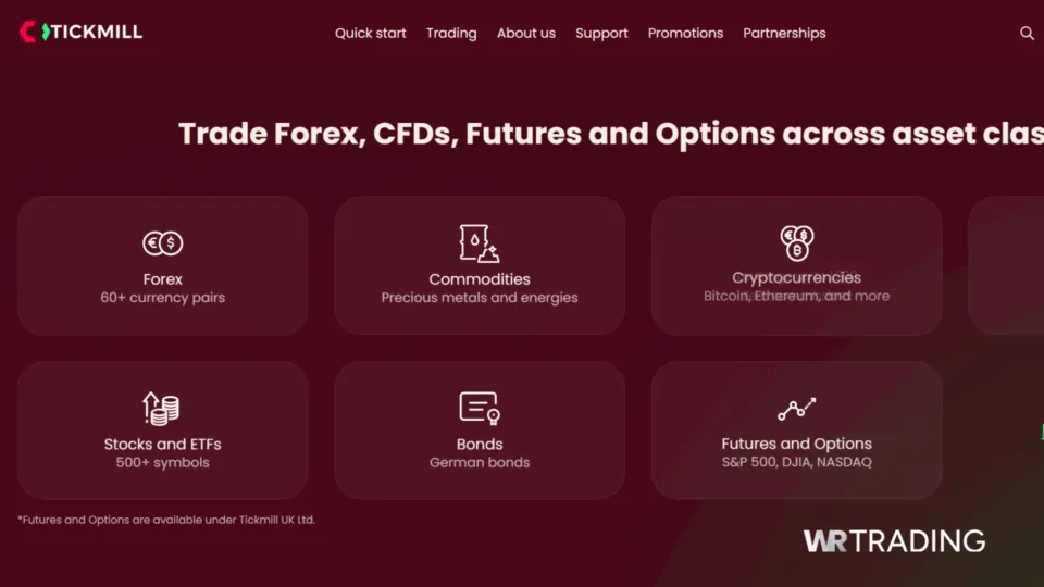 Tickmill Assets Available for Trading