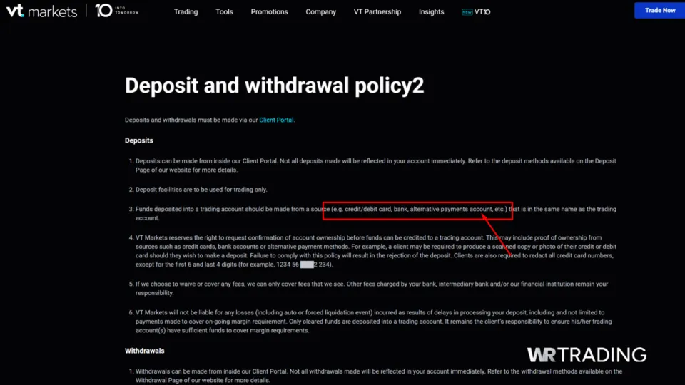 VT Markets Best Forex Broker that Accept Credit Cards