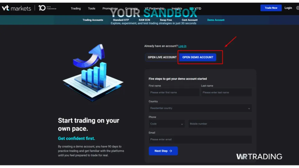 VT Markets MetaTrader 5 Demo Account Sign Up