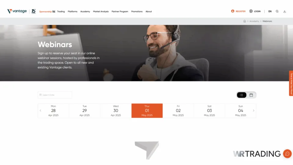 Vantage Markets Academy & Webinars