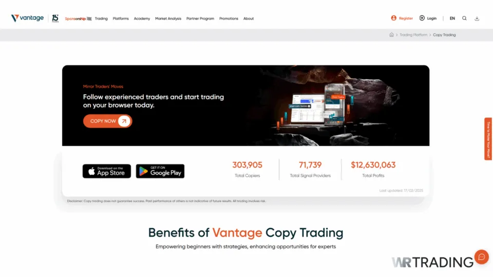 Vantage Markets Copy Trading Platform