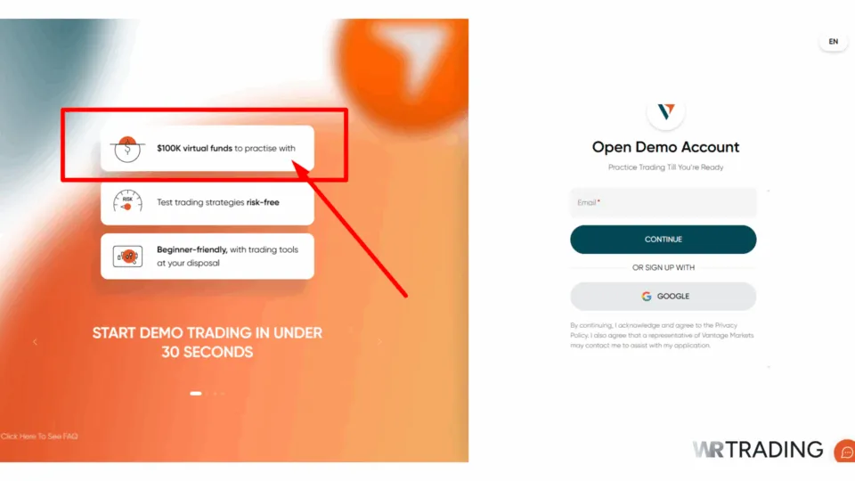 Vantage Markets MetaTrader 4 Demo Account Sign Up