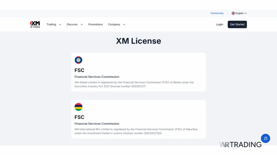 XM Regulations and License details