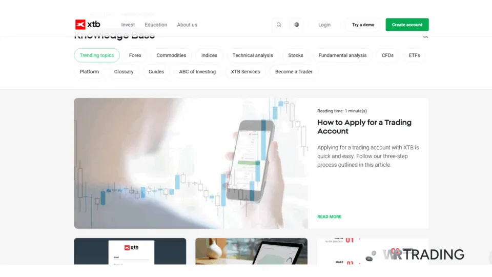 XTB Knowledge base Education