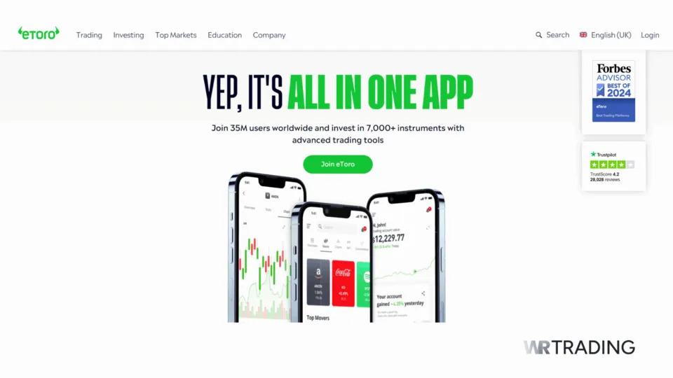 eToro Best European Forex Broker