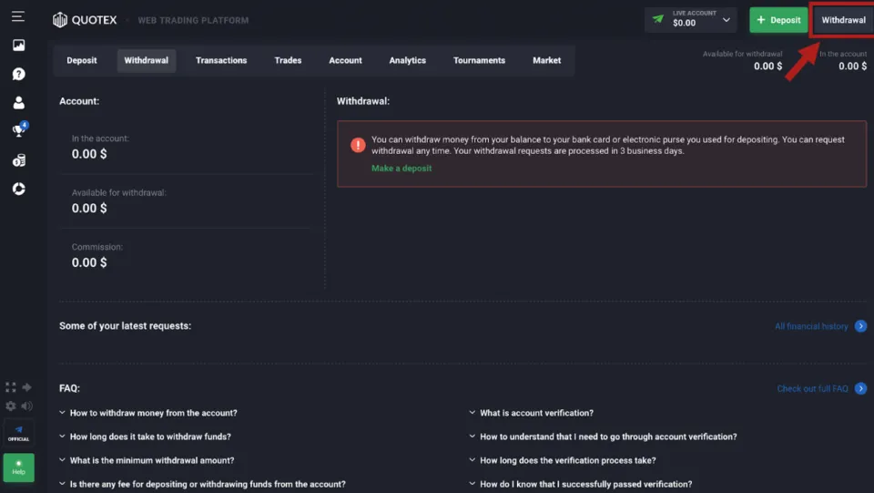 Quotex - Withdraw Funds as Malaysian Trader