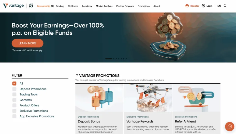 Vantage Markets - Bonuses