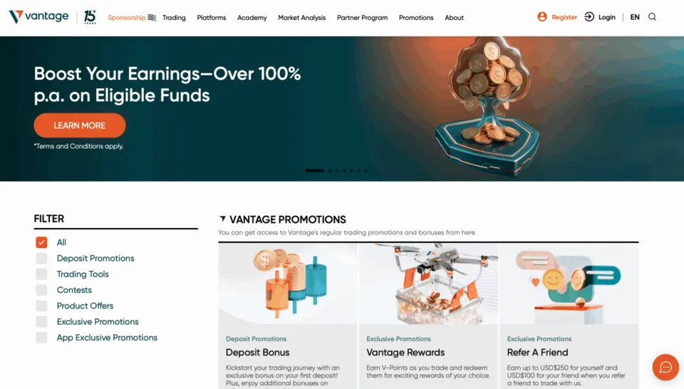 Vantage Markets - Bonuses