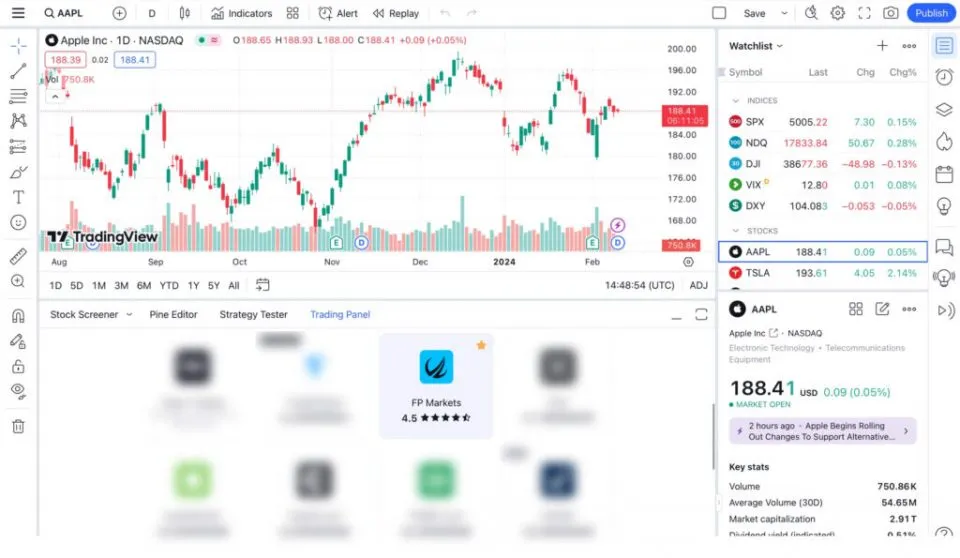 FP Markets TradingView