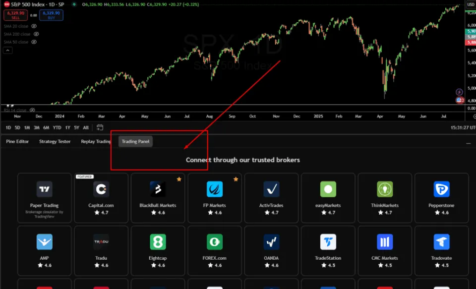 Connect your broker with TradingView