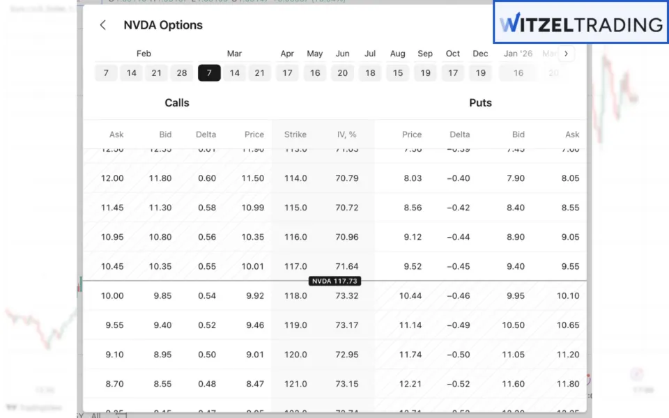 Example for Options Trading (Nvidia)