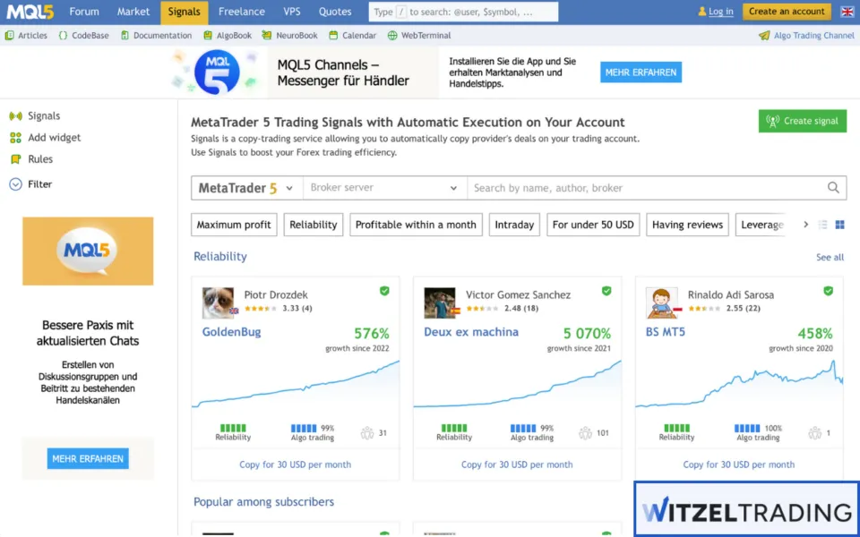MetaTrader - Forex Trading Signal Provider