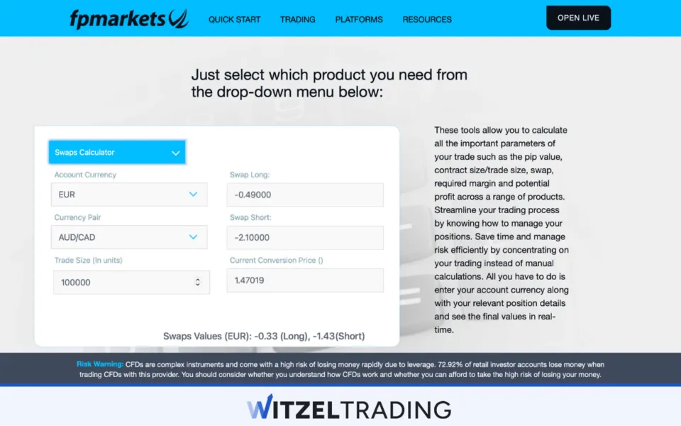 Swap Fees Calculator