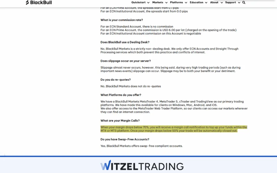 BlackBull Markets Negativ Balance Protection