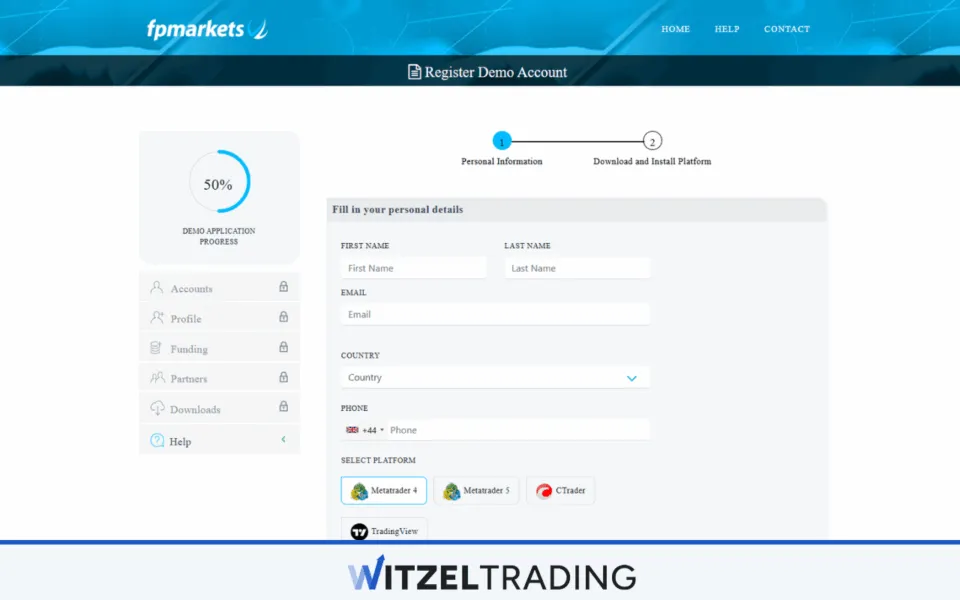 FP Markets Forex Demo Account Registration
