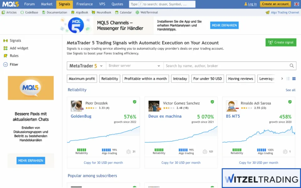 MetaTrader - Forex Trading Signal Provider