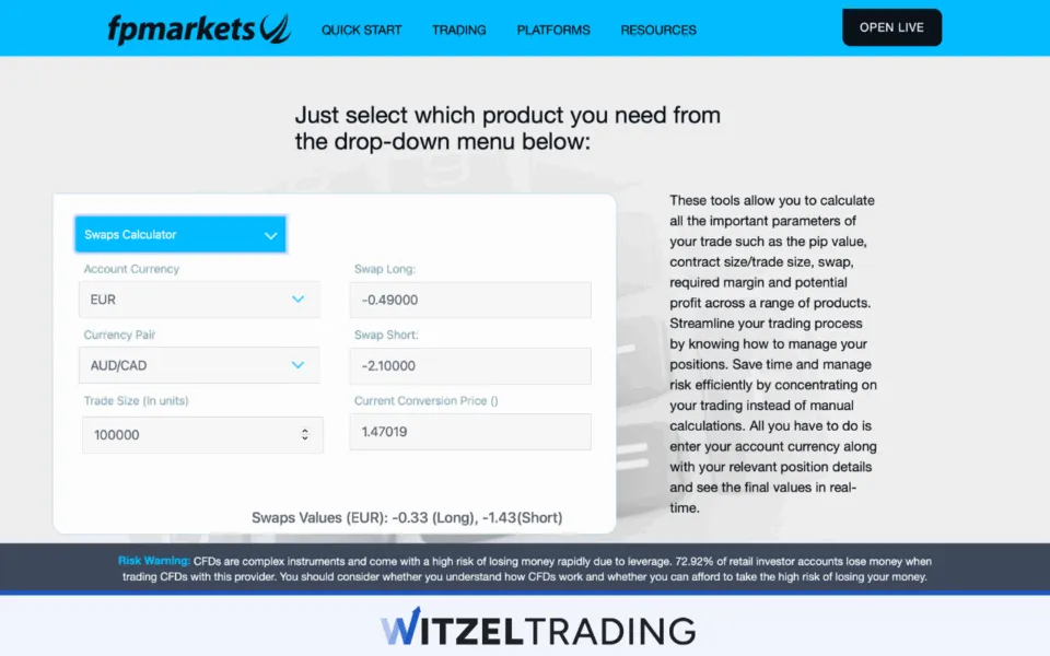 Swap Fees Calculator