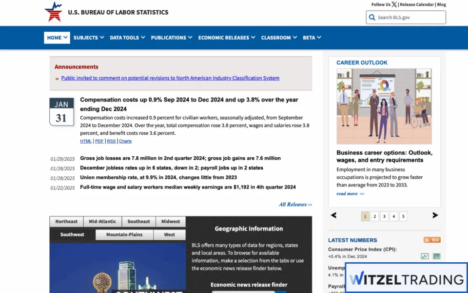 The U.S. Bureau of Labor Statistics releases the NFP news