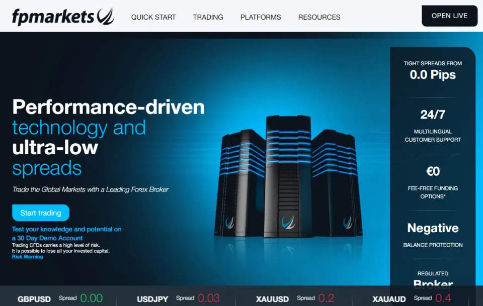 FP Markets Homepage