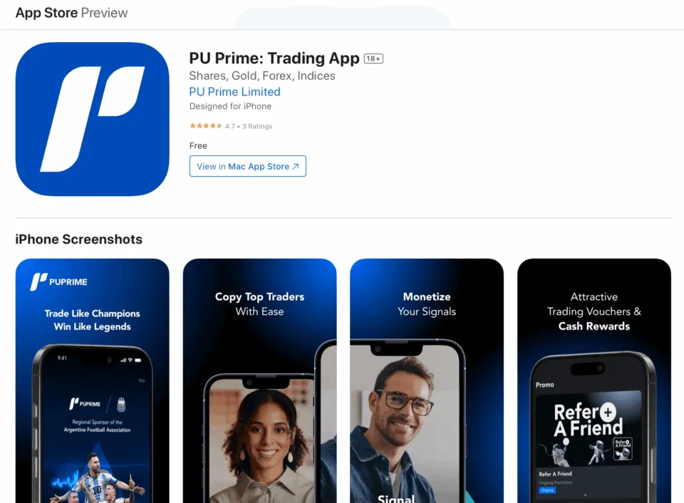PU Prime iOS App for CFD Trading