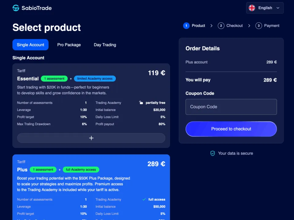 SabioTrade Registration