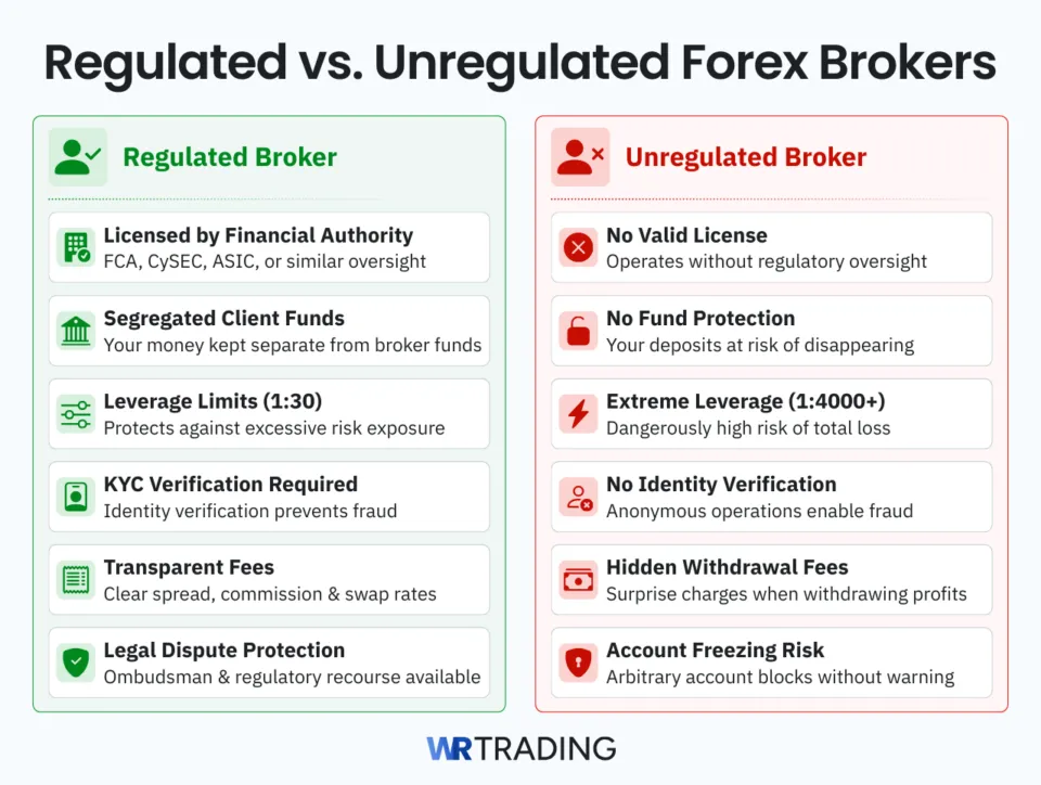 Regulated versus Unregulated Forex Brokers