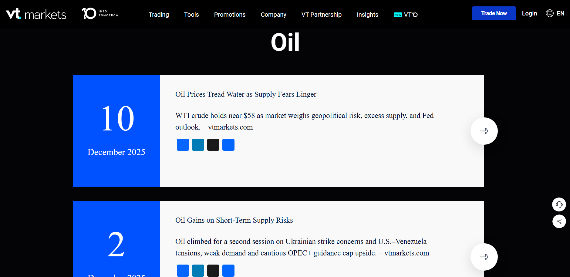 VT Markets Best Broker for Oil Trading